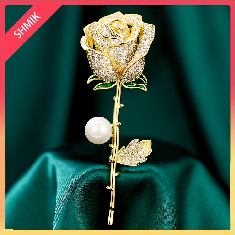 Novos Elegantes E Encantadores Pins De Flores De Cristal Rosa Brilhante ...