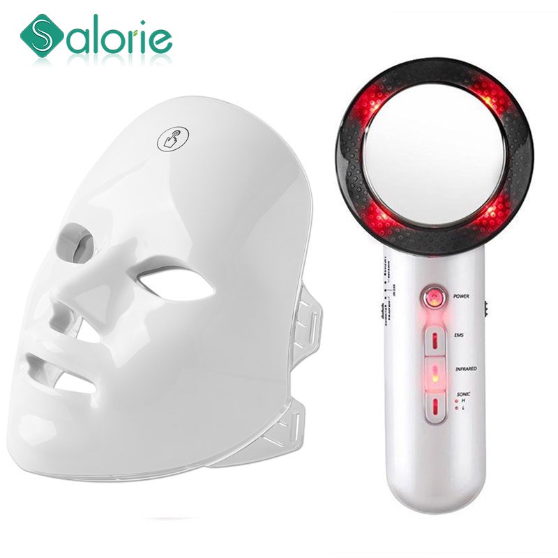 Máscara Profissional Led De 7 Cores Dispositivo De Rejuvenescimento Da Pele Para Remoção De Acne E Spa