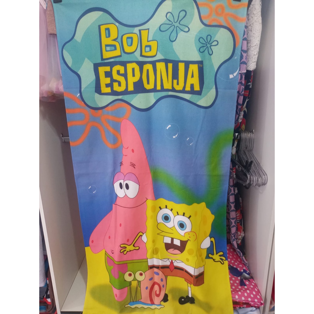 Toalha Infantil De Banho Bob Esponja Desenho Patrick Estampa | Shopee ...