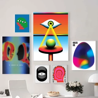 Atraente Olho Futurista Autêntico Paisagem Biologia Arte Pôster De Chakra Tela Ilustração Na Parede