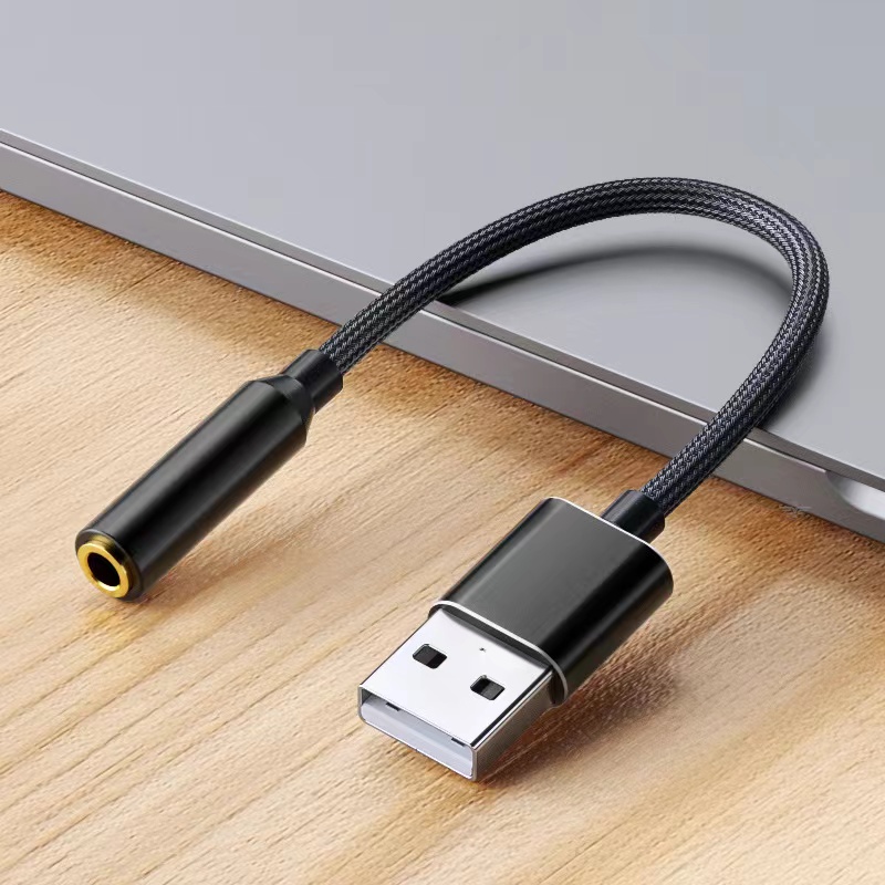 Adaptador De Placa De Som Externa USB 2 Em 1/Interface Para Áudio Notebook Ps4