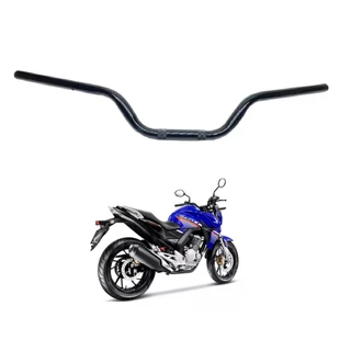 Guidão De Moto Cb Twister 250 2014 A 2022 Preto Com Furo Pesinho
