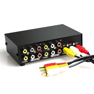 Chave Seletora De Áudio E Vídeo RCA Composto AV 4x1 2x1 Swithcer Para Leitor De DVD STB HDTV VCD VCR Conversor