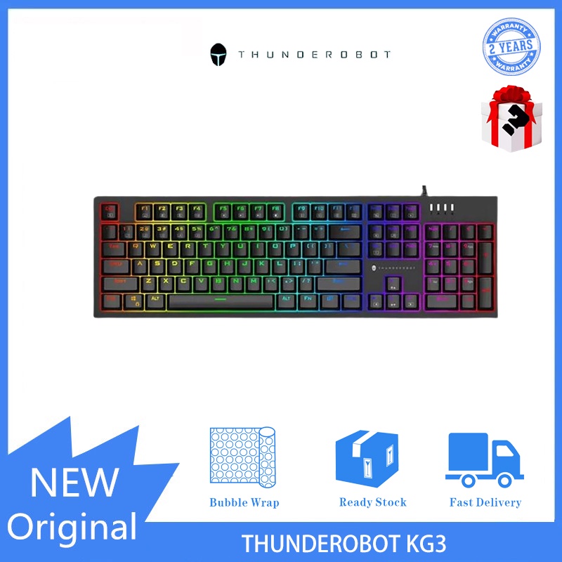 THUNDEROBOT KG3 104 Tecla Teclado Com Fio RGB Backlight Mecânico De Puxar A Quente