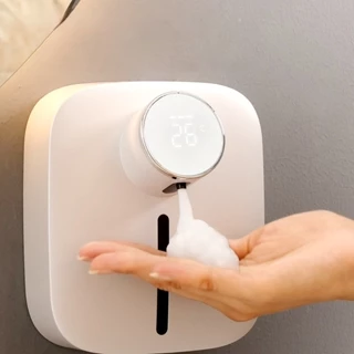 Dispensador Automático De Sabão Montado Na Parede Sensor Infravermelho LED Display Digital De Espuma USB Recarregável
