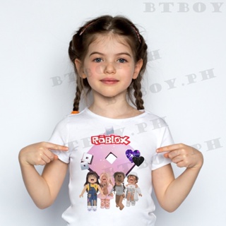 YAYA * T-Shirt De Jogo Roblox Infantil Roupas De Desenho Animado Meninas  Manga Curta
