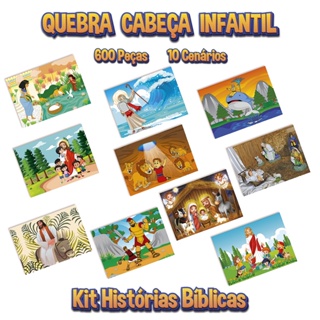 Quebra Cabeça - Kit Com 10 Modelos - Evangélicos
