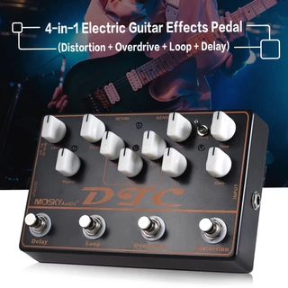 Mosky DTC 4 Em 1 Efeitos De Guitarra Elétrica Com Pedal Distorção De Overdrive Loop Delay
