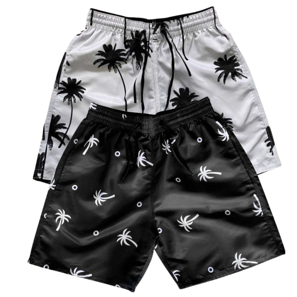 Kit 2 Shorts Masculinos Plus Size Moda Praia Tactel G1 G2 G3