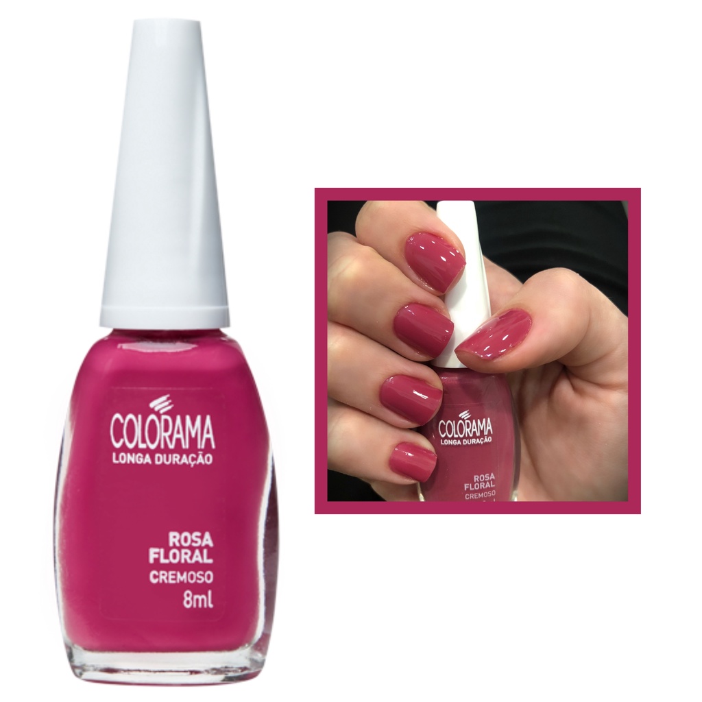 Esmalte Colorama Rosa Floral Cremoso Longa Duração 8ml | Shopee Brasil