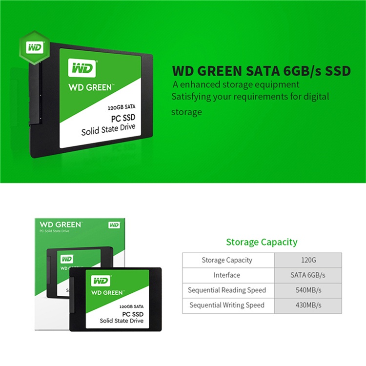 WD Verde Ocidental Digital 240GB 480GB 1TB Unidade Interna De Estado Sólido SSD-SATA III 6 Gb/s , 2,5 "/7mm