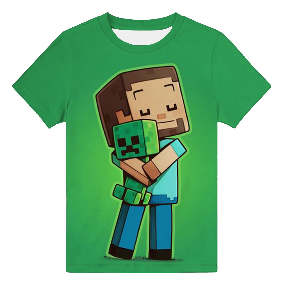 Jogo De Caixa De Areia Minecraft Meninos Verão Camiseta Crianças Desenho  Animado Estampa 3D Manga Curta Roupas De Malha | Shopee Brasil