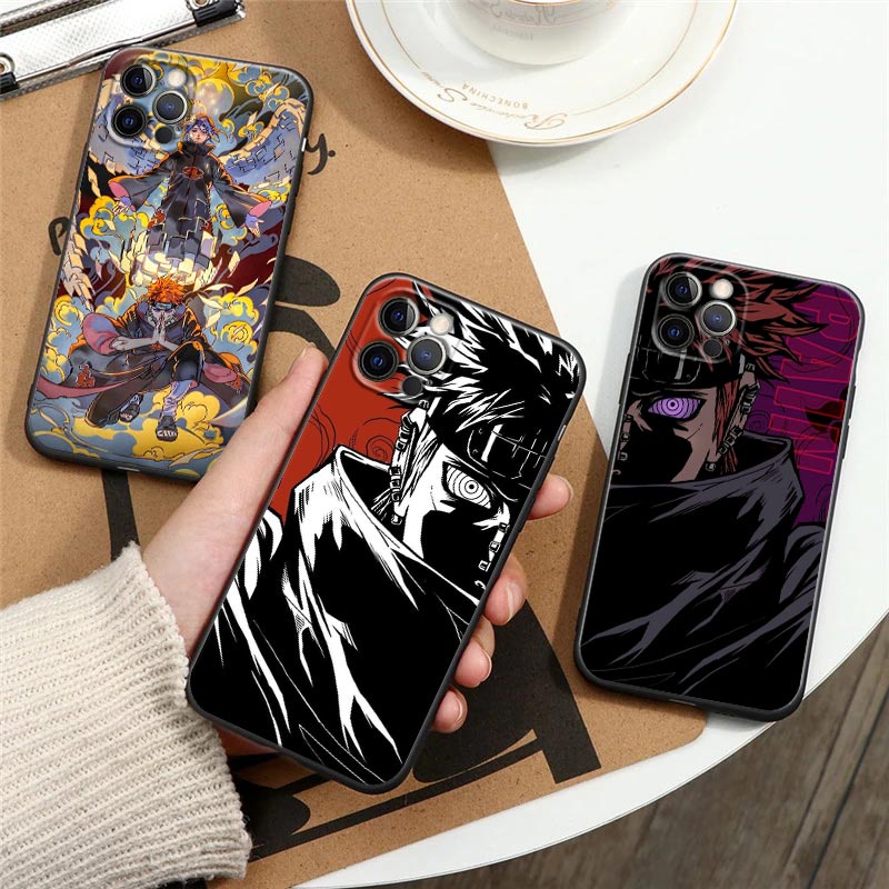Japanese Anime Akatsuki Pain Ultra Thin Black Phone Shell Case For iphone 11 12 13 14 Pro Max mini Xs X Xr SE 2020 7 8 6 6S Plus Shockproof Silicone Soft Back Cover