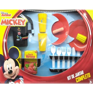 Kit Jantar Completo Mickey Disney 15 Acessórios Presente Brinquedo Menina B254