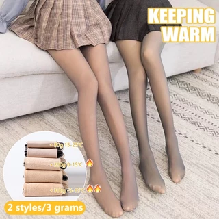 200g De Leggings Femininos Por Dentro Meias-Calças De Inverno Com Velo Quente Forradas Calça Térmica Esticada