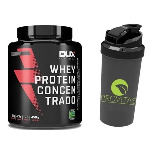 Whey Protein Concentrado 450g Dux Baunilha + Coqueteleira