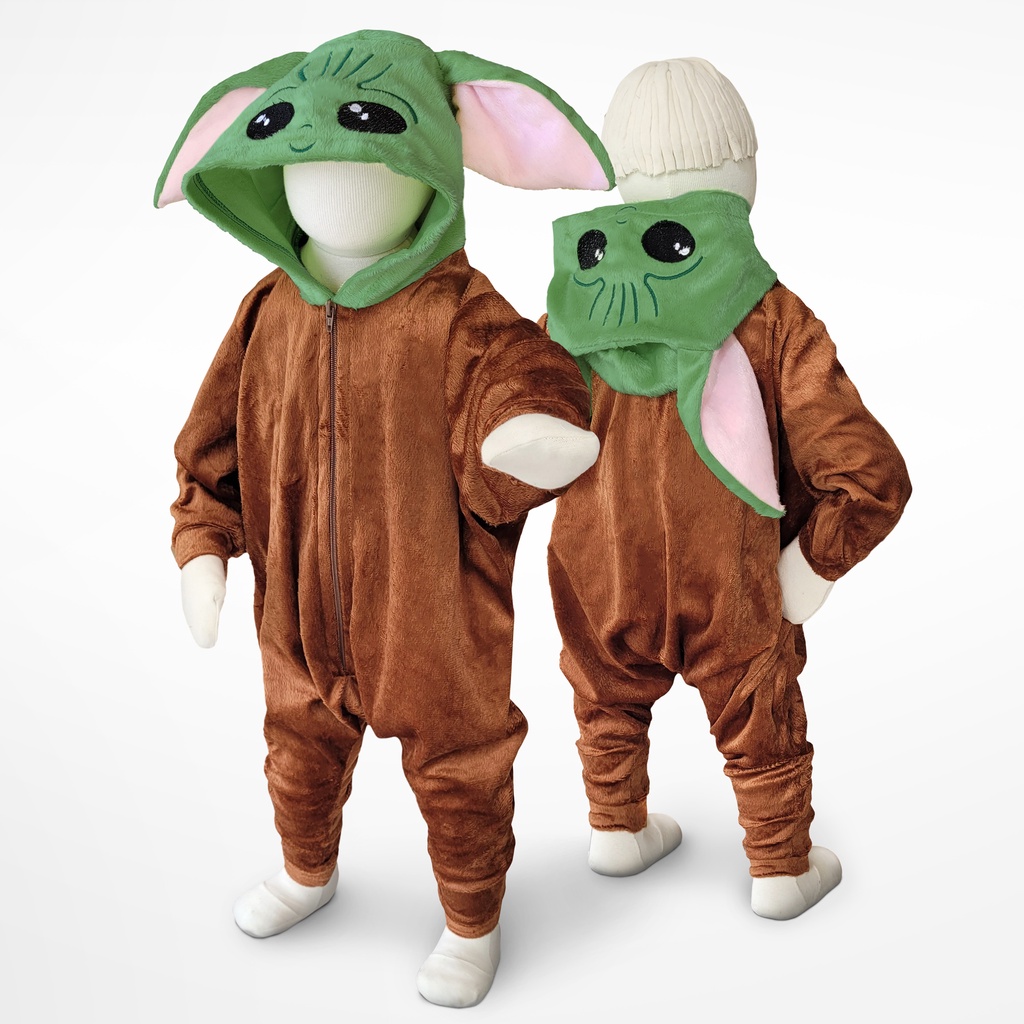Pijama Yoda Star W Geek Macacão Fantasia Kigurumi Capuz Infantil Adulto