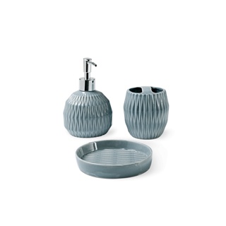 Conjunto Para Banheiro Haus Concept Gris 3 Peças Cinza