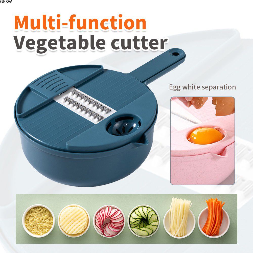 12 em 1 multifuncional cortador de legumes slicer shredders slicer com  cesta frutas batata chopper cenoura ralador - lojasoutletstore