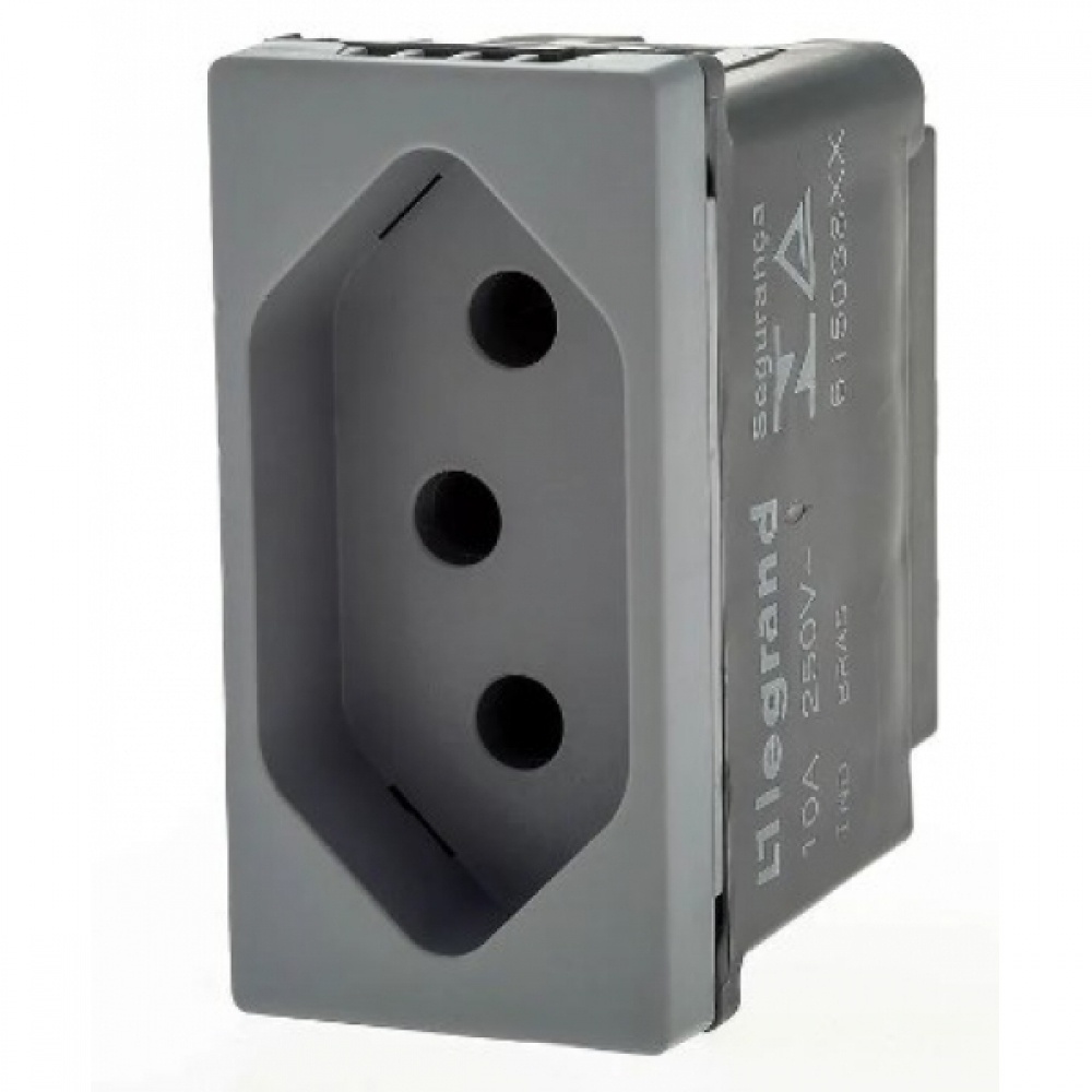 TOMADA 2P+T 10A 250V PIALPLUS+ CINZA 615038CZ | Shopee Brasil