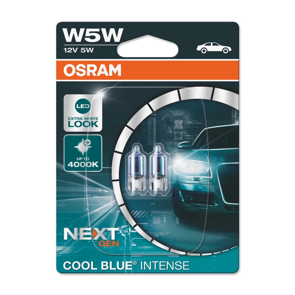 Par Lâmpada Osram Pingo T10 W5w 4000k Cool Blue Intense