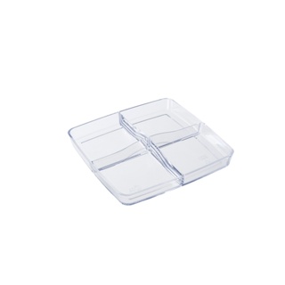 Organizador de Gaveta com Divisórias para Maquiagem Coza Retrô 21,5 x 21,5 x 3,5 cm Cristal