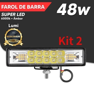 Kit 2 Farol De Barra Led Strobo 48w 9-60v Power Universal Envia já