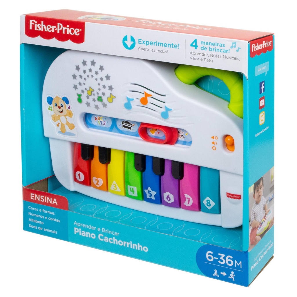 Piano Cachorrinho Aprender E Brincar - Fisher Price Gfx34 - Pirlimpimpim  Brinquedos