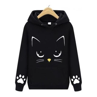Blusa de Frio Feminina Moletom Gato Blusa de frio Fechada