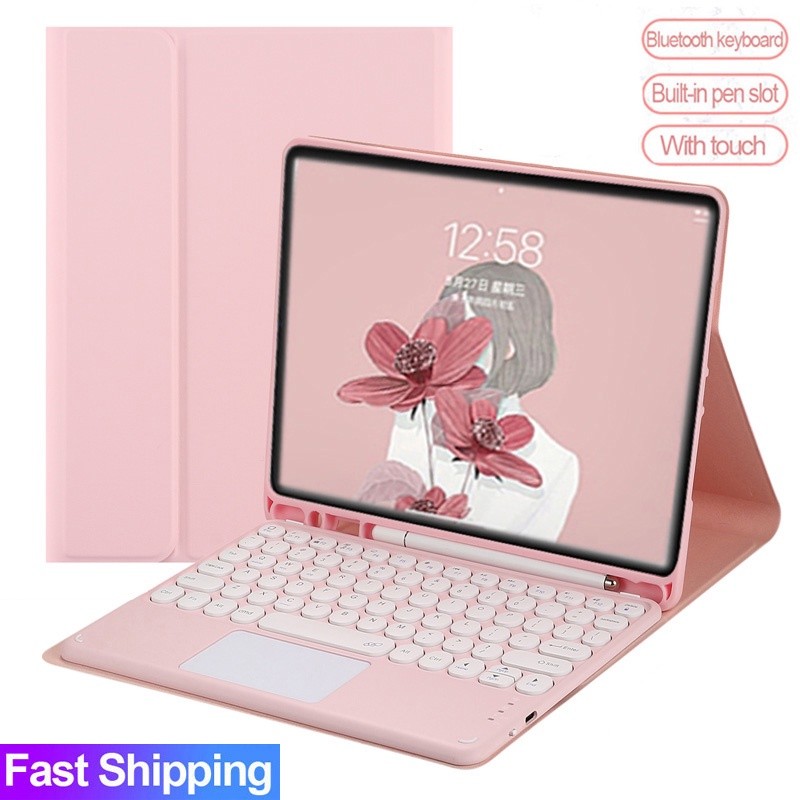 Caso Com Teclado Touchpad Para iPad 9.7 10.2 5th 6th 7th Gen 8ª 9ª 10ª Geração Para Air 2 3 4 5 Pro 9.7 10.5 11 2020 2021 2022 Bluetooth pad Toque Keyboard