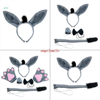 OSO 6 Pcs Festival Party Hairy Donkey Cabeça Cabelo Hoop Nariz Halloween