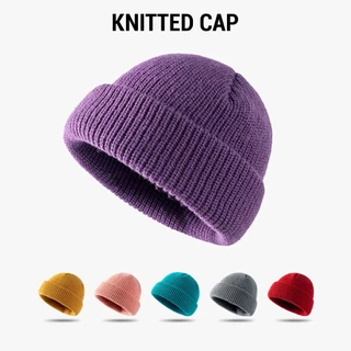 Unisex Tricotado Touca Boné Hip Hop Chapéu Gorros Liso Da Moda Topi Unissex De Neve Lã Feminina Pop