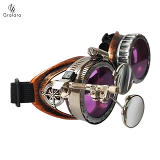 [lzdhuiz3] Óculos Funky Steampunk Moldura Colorida Adereços Fotográficos Roupa Gótica Lupa Ocular Feminina Homens De Sol Para Fancy Dress Cosplay Party Masquerade
