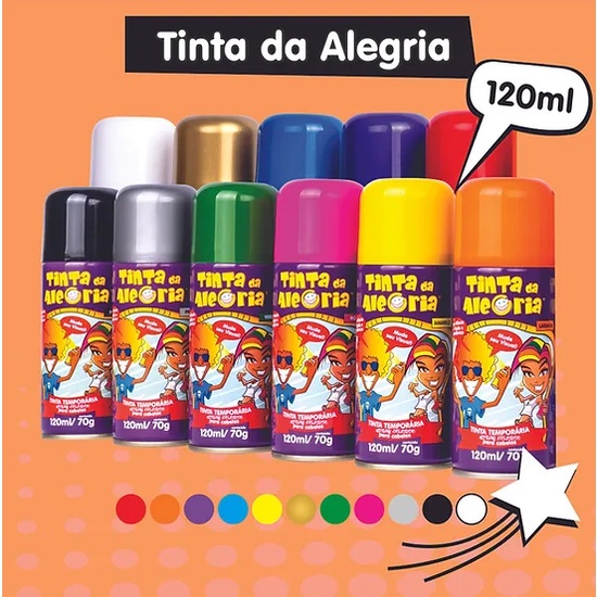 Tinta Spray Pinta Cabelo Da Alegria 120ml na Papelaria Art Nova