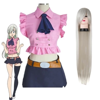 Anime Adult Girl Cosplay Costume The Seven Deadly Sins Elizabeth Liones Summer Clothing Belt Bow Tie