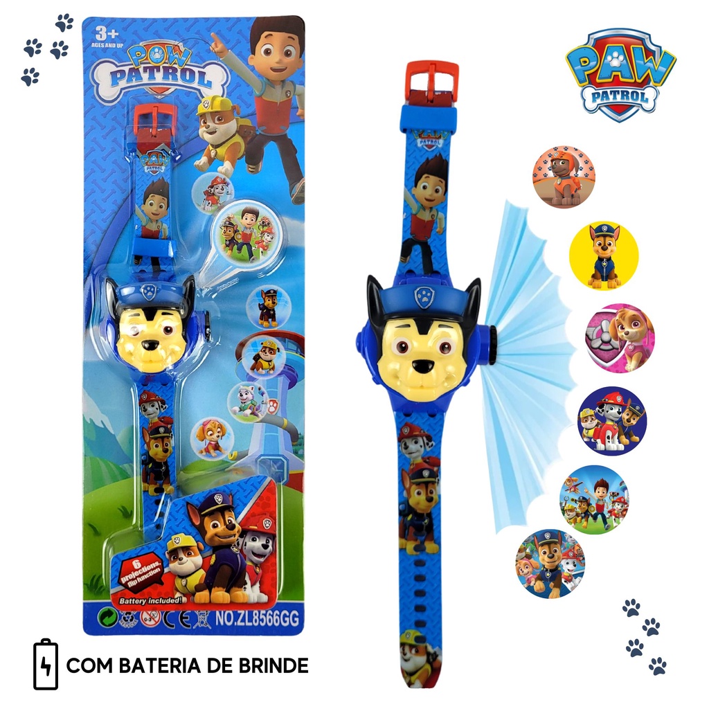 Relogio Infantil Projetor Patrulha Canina 24 Imagens 3D Luz | Shopee Brasil