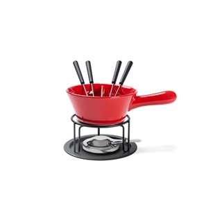 Conjunto Para Fondue Com Divisória Brinox Fondue & Petiscos 9 Peças Vermelho