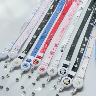 Nome Tag Elástico Alça Elástica Easy Stretch Buckle Campus Card Pendurado Urso Preto Totoro Long Lanyard