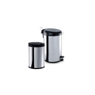 Kit Lixeira Com Pedal 12 litros + Lixeira 4 litros Brinox Preto