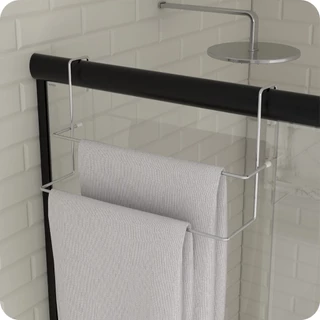 Porta Toalha Box Toalheiro Duplo Para Banheiro Cromado ARM