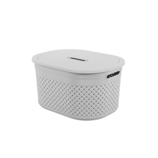 Cesta Organizadora Com Tampa Coza Craft 40 x 30,5 x 22,2 cm Cinza