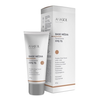 Anasol Protetor Clareador Facial Base Media ou Clara FPS 75 Clinicals Antipoluição 40g (PROMOÇÃO POR TEMPO LIMITADO)