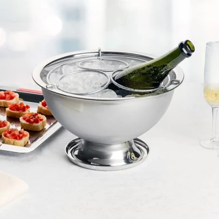 Champanheira Brinox Lyon 6 litros Com Separador Para 3 Garrafas Ø 32 cm Aço Inox em Oferta na Shopee