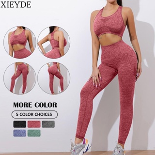 Conjunto 2 Peças Top Sutiã Leggings kit Legging Feminina Cintura Alta Levanta Bumbum Suplex For Ioga Fitness