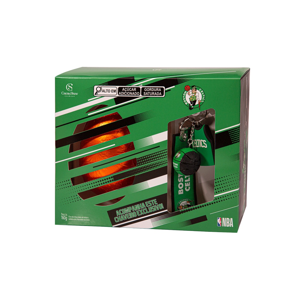 Ovo de Páscoa NBA Chaveiro Celtics 160g Cacau Show
