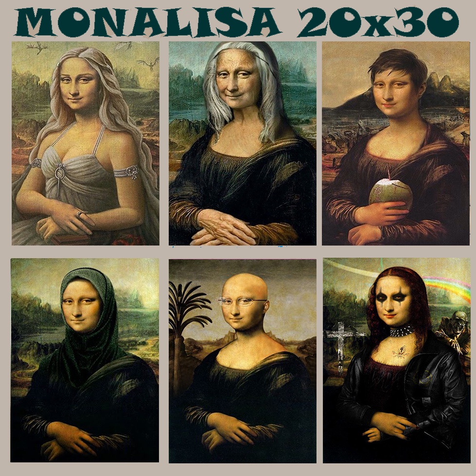 Placa Decorativa Monalisa Tomando Chopp 20x30