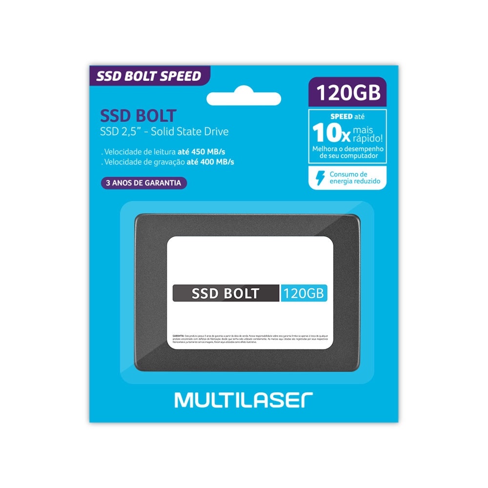 SSD Multi 2.5 POL SATA 120GB Bolt Gravação até 400 MB/S - SS120 ...