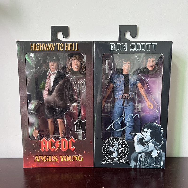 NECA AC/DC Highway To Hell Angus Young Bon Scott Action Figure Model ...