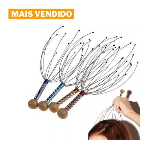 Massageador De Cabeça 12 Pontas Terapia Magnética Relaxante