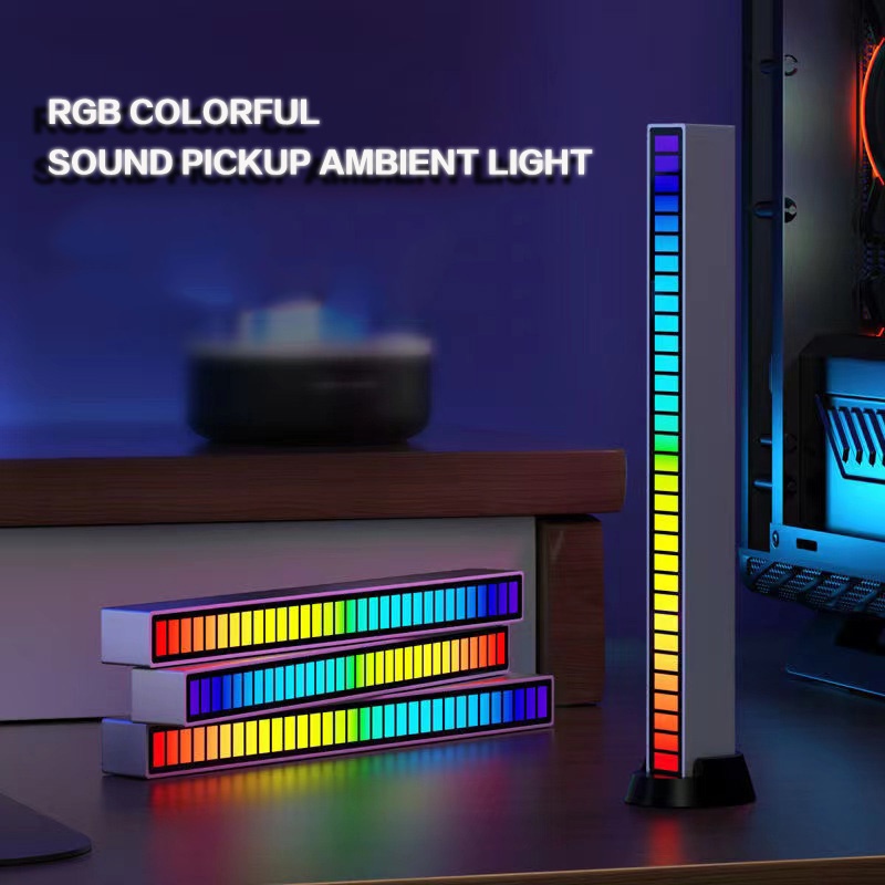 Smart RGB LED Light Bars, Indicador de Nível de Música, Luz Ambiente,  Controle de Som Colorido